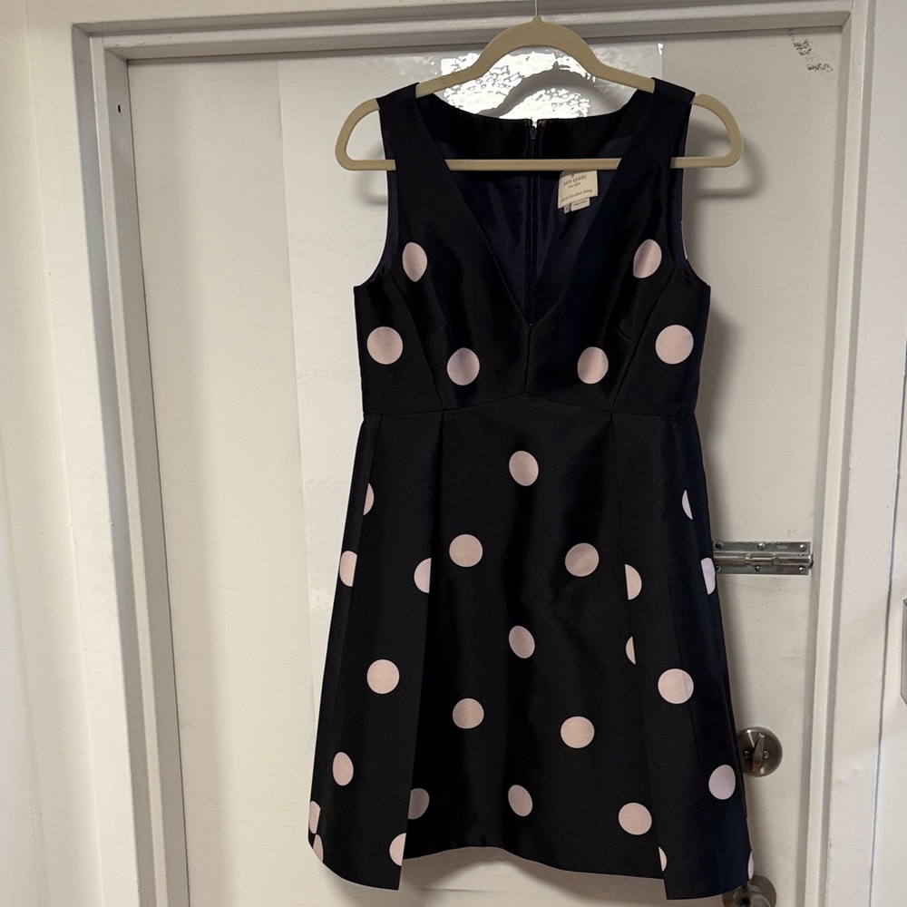 Kate Spade Black and Pink polka dot cocktail dress